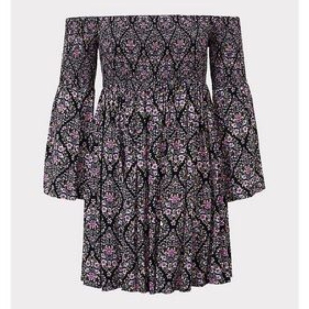 Torrid OFF SHOULDER CHALLIS SMOCK DRESS